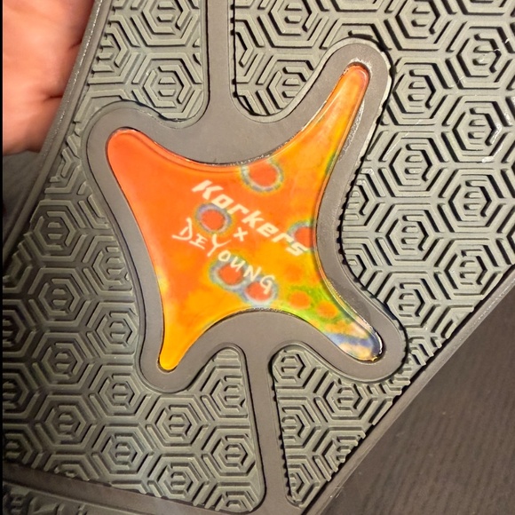 Korkers Fish Flip Brook Trout Sandals Flip Flops Orange/Blue/Green Mens 13 main image 2
